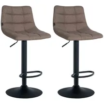 CLP 2er Set Barhocker Jerry Stoff I Höhenverstellbarer Barstuhl I 360° Drehstuhl Mit Rückenlehne I Hocker Mit Fußablage