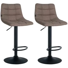 CLP 2er Set Barhocker Jerry Stoff I Höhenverstellbarer Barstuhl I 360° Drehstuhl Mit Rückenlehne I Hocker Mit Fußablage