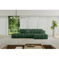 altdecor Ecksofa Cord mit Schlaffunktion 3-Sitzer Grün