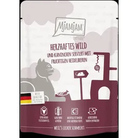 MjAMjAM Quetschie Wild & Kaninchen mit Heidelbeeren 24 x 300 g