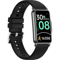 Ecosoon Smartwatch Damen, Schrittzähler Uhr IP68 Wasserdicht Fitness Tracker mit 123 Sportmod - Schwarz