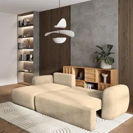 masseno Ecksofa MODENZA Polyester 2-Sitzer Creme