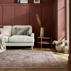 Kadima Design Maschinenwaschbarer Traditioneller Vintage-Teppich aus recycelten Fasern, rutschfest - `Hald`. Farbe: Rosa, 160x230 cm