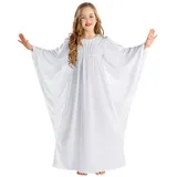 Tectake dressforfun Mädchenkostüm himmlisches Engelchen | Wunderschöne Flügelärmel und Raffung unter der Brust (12-14 Jahre | Nr. 300221)