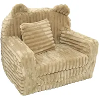 Kindersessel - Schlafsofa - Cord - 51x40x41cm - Beige