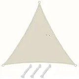 AMANKA UPF50+ UV Sonnensegel 3x3x3 Polyester Dreieck Wasserabweisend Garten Segel Beige