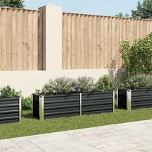 vidaXL Garten-Hochbeet verzinkter Stahl rechteckig 160 x 40 x 45 cm Anthrazit 