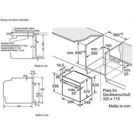 Bosch Einbaubackofen + Glaskeramikkochfeld autark 60 cm Teleskopauszug