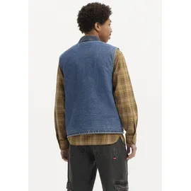 Levi's Jeansweste "SANSOME", Herren, Gr. XL, get involved t, Denim/Jeans, Obermaterial: 100% Baumwolle, unifarben, hüftbedeckend, Rundhals, Westen, mit Reißverschluss