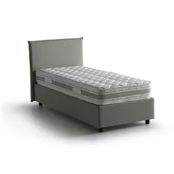 Dmora Einzelbett Catia, Containerbett mit Stoffbespannung, 100% Made in Italy, Frontöffnung, inklusive Matratze Cm 80x200, Grau