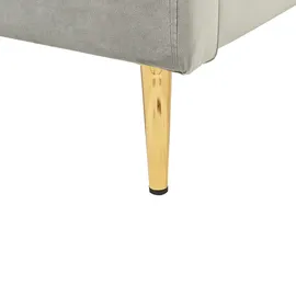 Beliani Chaleix 180 x 200 cm Hellgrau Gold