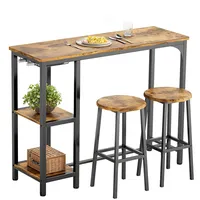 bealife Bartisch Set mit 2 Barhockern 60 x 120 cm Retro
