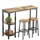 bealife Bartisch Set mit 2 Barhockern 60 x 120 cm Retro
