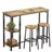 bealife Bartisch Set mit 2 Barhockern 60 x 120 cm Retro