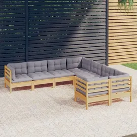 vidaXL Garten-Lounge-Set 8-tlg. grau