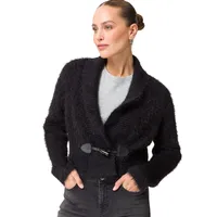 Zero Damen Strickjacke mit Knebelknopf Black Beauty,36 - 36