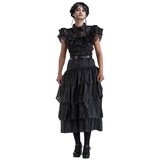 Metamorph Vampir-Kostüm Wednesday Schwarzes Ballkleid für Frauen L