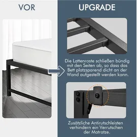 Yaheetech Bettrahmen 90 x 200 cm Schwarz