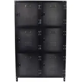 Rikta Metallschrank Stahl 75 x 120 x 35 cm grau/ schwarz 6 Türen abschließbar