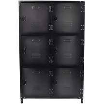 Rikta Metallschrank Stahl 75 x 120 x 35 cm grau/ schwarz 6 Türen abschließbar