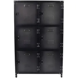 Rikta Metallschrank Stahl 75 x 120 x 35 cm grau/ schwarz 6 Türen abschließbar