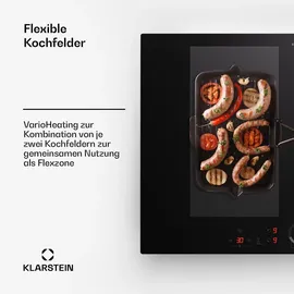 Klarstein Induktionskochfeld, Glaskeramik Kochfeld, 7000W Induktionskochfeld mit 4 Platten, Einbau-Induktionskochfeld mit Touch-Display und Timer,