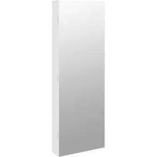 vidaXL Spiegel-Schmuckschrank mit LED-Beleuchtung Wandmontage Weiß