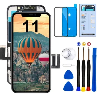 Dinow für iPhone 11 Display für iPhone 11 Bildschirm,6,1" Display iPhone 11 iPhone 11 Display Reparaturset mit Reparatursatz, Kompatibel für Modell A2111, A2223, A2221