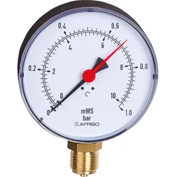 Hydrometer für Heizung/Sanitär - Radial, Afriso, Ø100 mm, DN15 (1/2''), 0-6bar