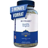 MINAMI Omega 3 Fischöl Nahrungsergänzung - MorEPA Original Omega 3 Kapseln Hochdosiert mit Hoher Konzentration an EPA, DHA - Für Gesunde und Herzfunktion - 90 Weichkapseln