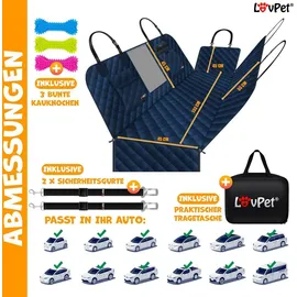 Lovpet LovPet® 2in1 Hundedecke für Auto Rückbank & Kofferraum mit Seitenschutz und Sichtfenster Kofferraumschutz - Wasserabweisende Hunde Autoschondecke Universal Autodecke Rücksitz