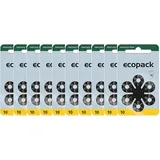 Varta 10x ecopack Gr. 10 Hörgerätebatterien 6er Blister Gelb 1,4V 24610 PR70