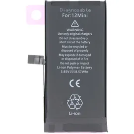 AccuCell Akku passend für Apple iPhone 12 mini, diagnostizierbar, Li-Polymer, 3,85V, 2227mAh, 8,57Wh, ohne Werkzeug