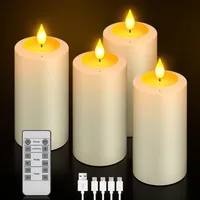 PChero 4er Set LED Kerzen Aufladbar mit Fernbedienung & Ausblasfunktion