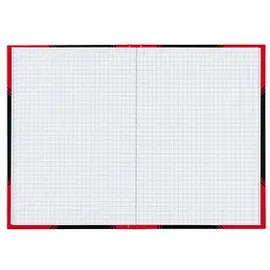 Bantex Notizbuch Chinakladde A5 kariert, schwarz/rot Hardcover 192 Seiten, 1 St.