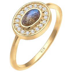 Elli Vintage Labradorit Edelstein Zirkonia 925 Silber Ringe   Damen 