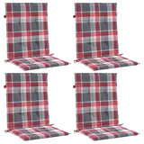 vidaXL Sitzkissen 100 x 50 x 3 cm rot kariert 4 St.
