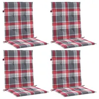 vidaXL Sitzkissen 100 x 50 x 3 cm rot kariert 4 St.