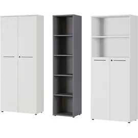 Germania Büromöbel-Set GERMANIA "GW-Agenda", grau (lichtgrau, graphit), Holzwerkstoff, Arbeitsmöbel-Sets, Büromöbel-Set