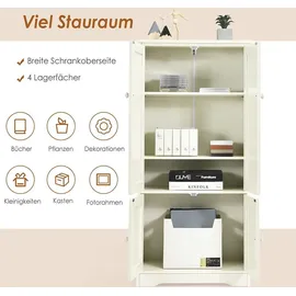 Costway Mehrzweckschrank Vintage 0 x 0 x 0 cm Beige/Weiß