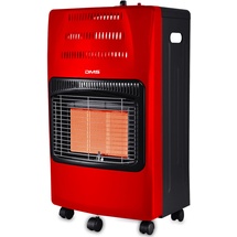 DMS DMS® Gasheizofen 4200W Heizgerät Gasheizung Gasheizer Infrarot Keramikbrenner inkl. Gasdruckregler Gasschlauch, Heizstrahler Gasheizgerät, Infrarot, Butan- Propangasflaschen bis 15kg [EEK A] (Rot)