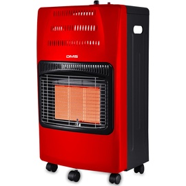 DMS DMS® Gasheizofen 4200W Heizgerät Gasheizung Gasheizer Infrarot Keramikbrenner inkl. Gasdruckregler Gasschlauch, Heizstrahler Gasheizgerät, Infrarot, Butan- Propangasflaschen bis 15kg [EEK A] (Rot)