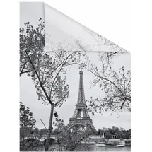 Lichtblick Fensterfolie Paris, 1 St., blickdicht, strukturiertKlebepunkte, selbstklebend, Sichtschutz schwarz-weiß, Fensterfolie, 30978430-4