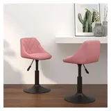 vidaXL Esszimmerstühle 2 Stk. Drehbar Rosa Samt