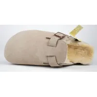 Hausschuhe Lammfell Modell MALMÖ mit seitlicher Schnalle BEI 39 - 39