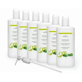 Cosimed Massagelotion-Set 6x Massagelotion Ginkgo-Limette 1 l, inkl. Dosierpumpe