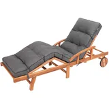 Bjird Liegenauflage, Auflage für Gartenliege 200 x 55 x 8 cm, Auflagen für Deckchair, Polsterauflage für Sonnenliege, Kissen für Liegestuhl, gesteppt - Anthrazit