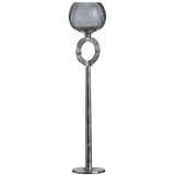 BigBuy Teelichthalter 13 x 13 x 56 cm Glas Grau Metall Silber