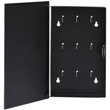 vidaXL Schlüsselkasten mit Magnettafel Schwarz 30x20x4 cm