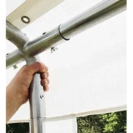 TOOLPORT Partyzelt 5 x 10 m grau/weiß